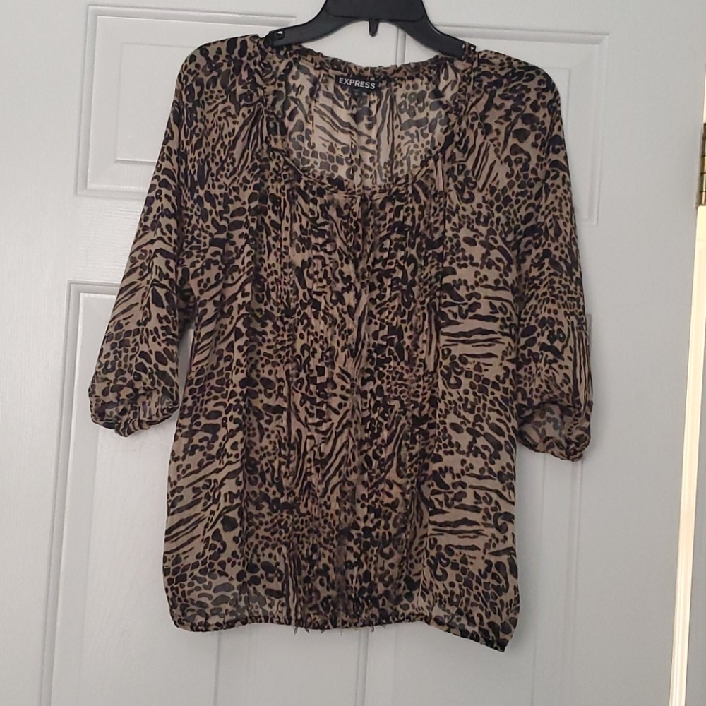 Express animal print top, really cute fall blouse